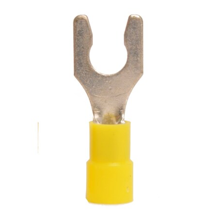 Hillsdale Terminal Fork Terminal, 1/4 in Stud Size, 10 AWG, 600 V, Vinyl Insulated, 500 PK 50241