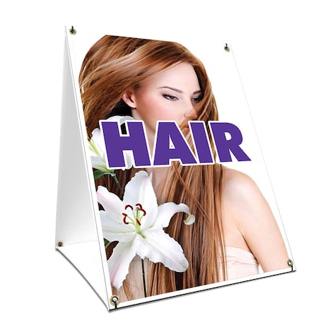 Signmission Hair, 24 Inch x 18 Inch A-frame Yard Sign, Plastic Sign SBC-1824-Hair