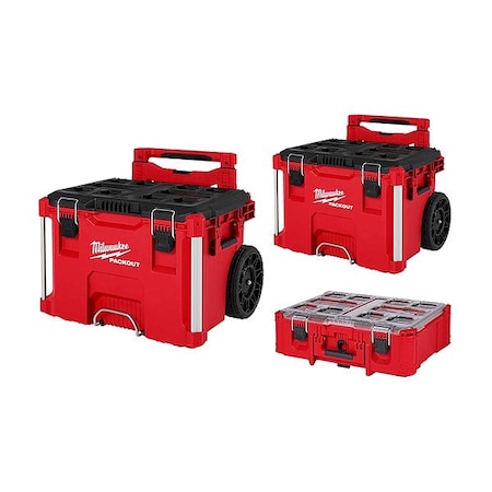 Milwaukee Tool (2) Rolling Toolbox + Deep Organizer 48-22-8427, 48-22-8427, 48-22-8432