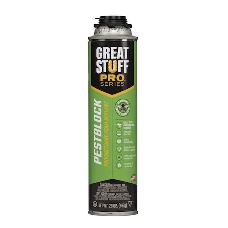 Dow Great Stuff Foam Sealant, Gray, 8 hr Functional Cure, 40 to 100 deg F, 20 oz, Aerosol Can 11073754