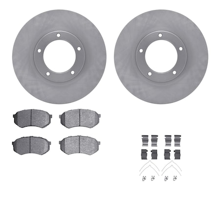 Dynamic Friction Co DFC Brake Rotor with 5000 Brake Pads and Hardware Kit 6512-76575