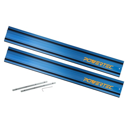 Powertec 110in Track Saw Guide Rail Joining Set for Milwaukee & 2 Guide Rail Connectors 72153