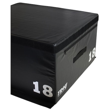 Troy Barbell 18 in. Padded Plyo Box, Black T-PLYO-18