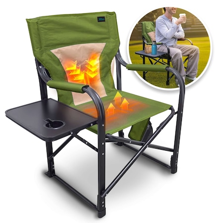 Snow Joe 24V Heated Directors Chair - Green BHC-24VH-GRN
