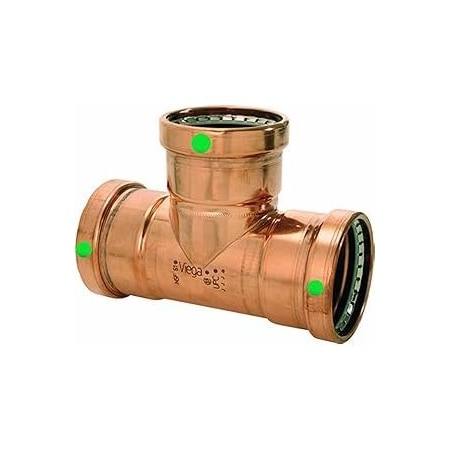 Viega Propress Tee P1 2.5 P2 1.25 P3 2.5 Copper 20694