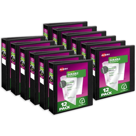 Avery Binder, Black Durable View 3 Ring, PK12 17579