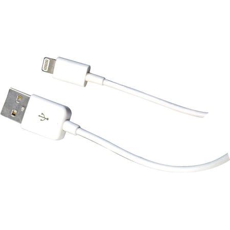 Cable Wholesale Apple Lightning to USB Cable, Authorized White iPhone, iPad, iPod USB Charge and Sync Cable, 6 foot 10U2-05106WH