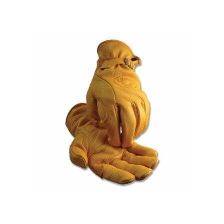 Caiman 1306 Genuine Elk Grain Unlined Drivers Gloves, Large, Gold 607-1306-L