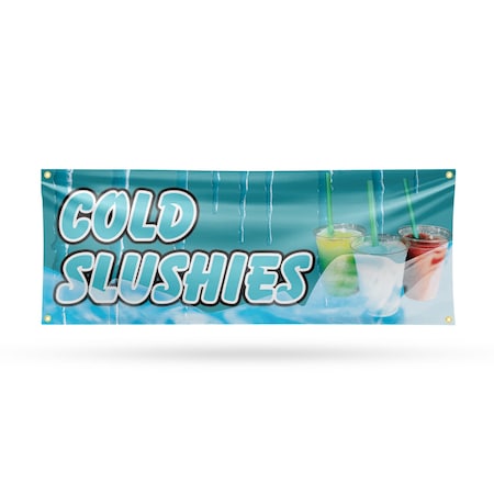 Signmission Cold Slushies, 18 Inch x 48 Inch, Vinyl Banner B-30518