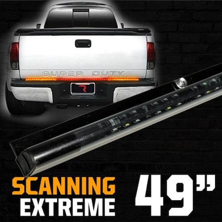 Recon Truck Accessories 49IN TAILGATE BAR W/ AMBER SCANNING LED TURN SIGNALS & RED L.E.D. BRAKE 26415X
