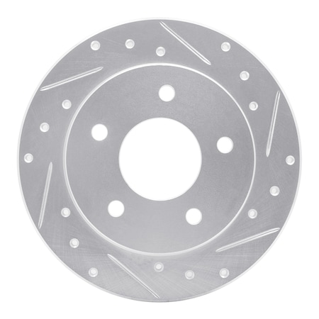 Dynamic Friction Co DFC Brake Rotor - Drilled and Slotted - Silver 631-46003R
