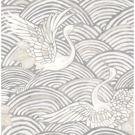 A-Street Prints Egret Slate Tidal Dance Wallpaper 4172-27496