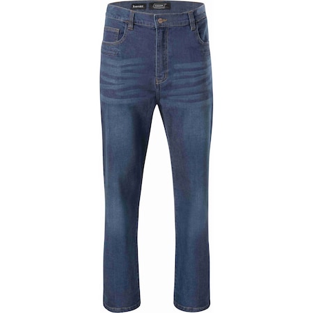 Ironwear 10.5 oz CAT 2 Flame Resistant Bootcut Denim Jeans, Blue Wash, 40x32 6722FR-D-40X32