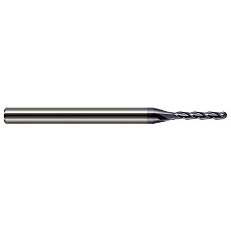 Harvey Tool 0.1406in (9/64) Cutter DIA x 0.5620in (9/16) L of Cut Carbide Ball End Mill, 4 Flutes, AlTiN Coated 801609-C3