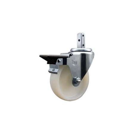 Service Caster 4'' Nylon Wheel Swivel 3/4'' Square Stem Caster with Brake SCC-SQ20S414-NYS-PLB-34
