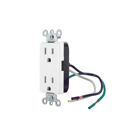 Leviton Commercial Grade Decora Receptacle, 15 Amp, 125 Volt 16252-LW