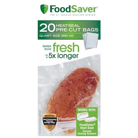 Foodsaver Vacuum Seal Bag, 1 qt Capacity, Clear FSFSBF0216-NP