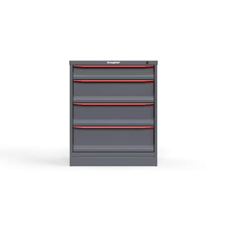 Strong Hold 4 drawer cabinet - (1x 4ft, 2x 7ft, 1x 8ft) - Red accents - Keyed Alike S3036-PPAAS-0402DS