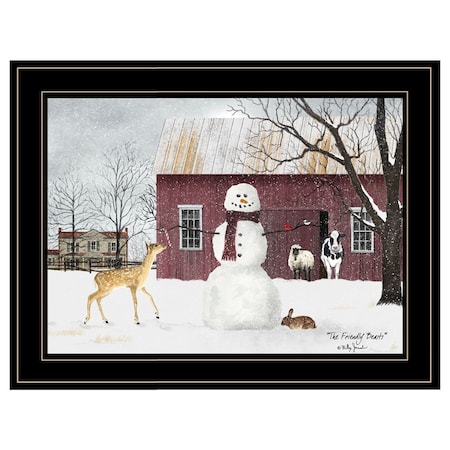 Homeroots The Friendly Beasts 4 Black Framed Print Wall Art 406328