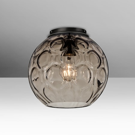Besa Lighting Besa, Bombay Ceiling, Smoke, Black Finish, 1x60W 60W MAX E26 base BOMBAYSMC-BK