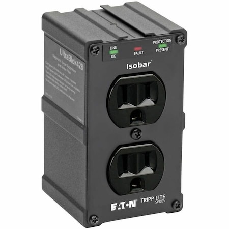 Tripp Lite Plug Adapter, Surge, 5-15R, 5-15P, 0 ft., Black ULTRABLOK
