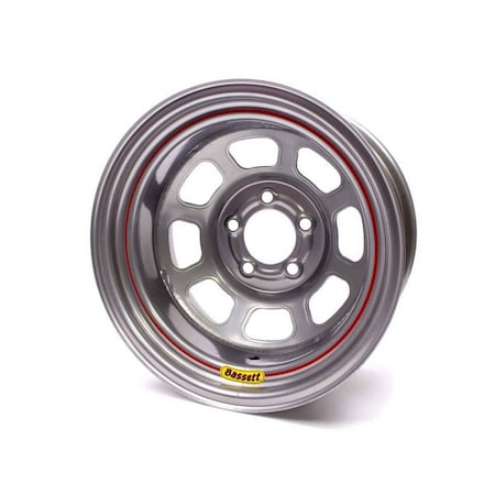 Bassett 58S53S 15 x 8 in. D-Hole Lightweight Spun with 5 x 5 in. Bolt Pattern, Silver -3 in. Backspace BAS58S53S