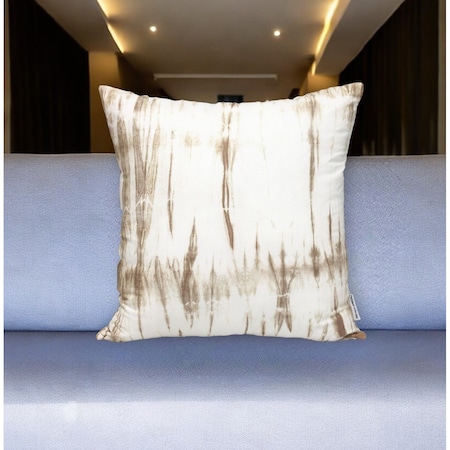 Homeroots 20" Brown and White Striped Cotton Throw Pillow 529291