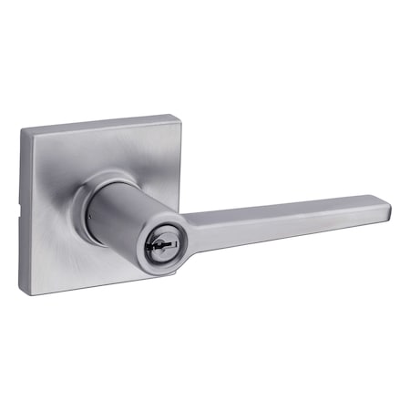 Safelock Daylon Lever with Square Rose Storeroom Lock with 4AL Latch and RCS Strike Satin Chrome Finish SL6500DALSQT-26D