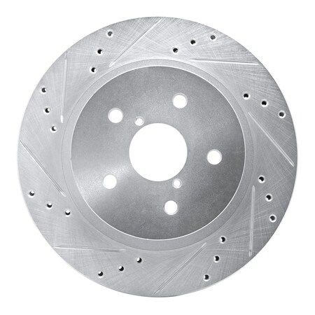 Dynamic Friction Co DFC Brake Rotor - Drilled and Slotted - Silver 631-13028L