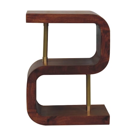 Homeroots 24" Chestnut Solid Wood Zig Zag Nightstand 651617