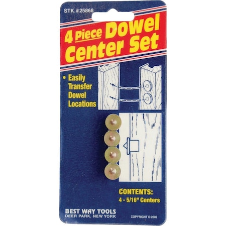 Best Way Tools 5/16''Dowel Center, 4PK B25868