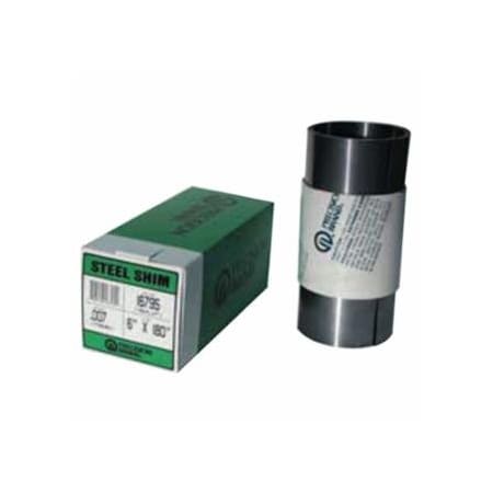 Precision Brand Steel Shim Stock Rolls, 0.1, Low Carbon 1008/1010 Steel, 0.001 in x 100 in x 6 605-16130