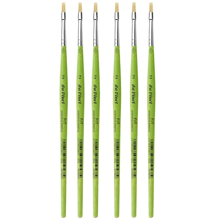 Da Vinci FIT Synthetics Student Brush, Synthetic, Acrylic & Oil, Flat, Series 379, Size 2, 6PK VA-379_2