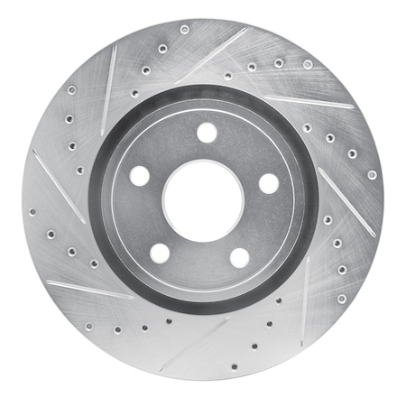 Dynamic Friction Co DFC Brake Rotor - Drilled and Slotted - Silver 631-42007L