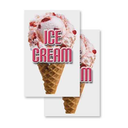 Signmission Ice Cream, Vinyl Decals Only 24 Inch x 36 Inch, Vinyl Decal, 2PK DSB-2436-2PACK-Ice Cream