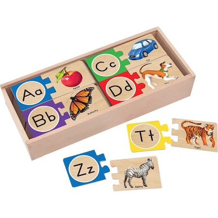 Melissa & Doug Self-Correcting Wooden Alphabet Letter Puzzles 2541