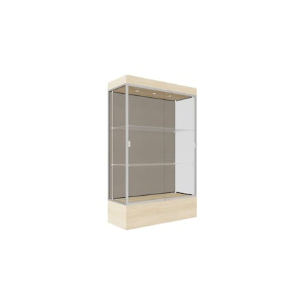 Ghent Lighted Floor Display Case 48x76x20, 12" Base, Satin 94LFCO-SN-BGW