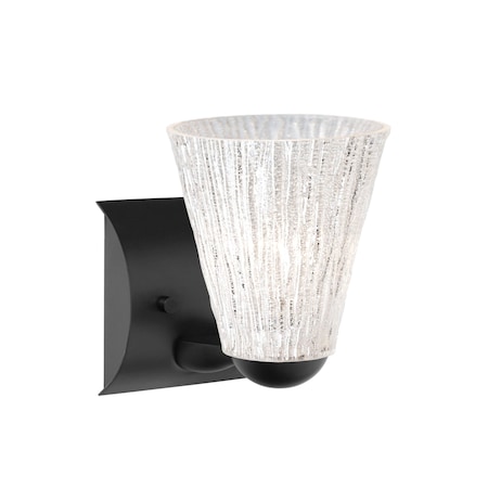 Besa Lighting Besa Nico 5 Mini Sconce, Glitter Stone, Black, 1x60W E26 base 1WZ-NICO5GL-BK