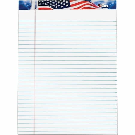 Tops Business Forms American Pride Writing Pads, White, 8-1/2 x 11-3/4, 50 Sheets/Pad, 12 Pads/Pack 75111