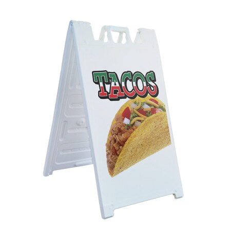 Signmission Tacos, A-Frame & 2 Sign Inserts, Heavy-Duty Plastic Frame SBHD-C-2436-Tacos