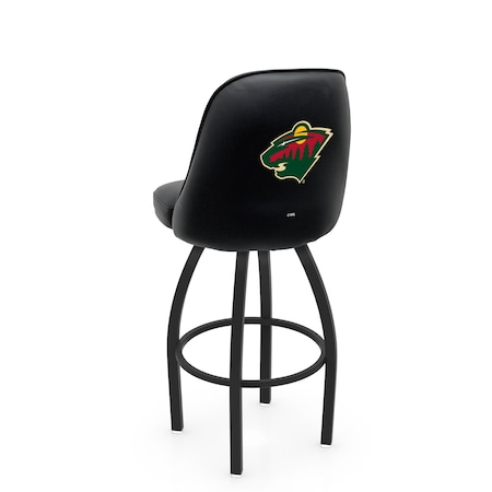 Holland Bar Stool Co Logo Grizzly Minnesota Wild 36 in. Swivel Bar Stool with Black Wrinkle Finish L048