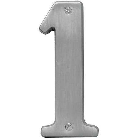 Hy-Ko Prestige Series House Number, Character: 1, 5 in H Character, Nickel Character, Solid Brass BR-51SN/1