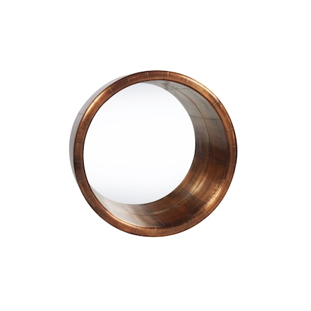 Homeroots 21" Copper Round Metal Framed Accent Mirror 489204