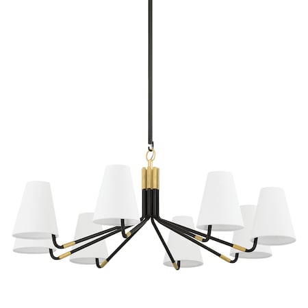 Hudson Valley Lighting Stanwyck 8 Light Chandelier 40 In. Aged Brass/Distressed Bronze 6640-AGB/DB