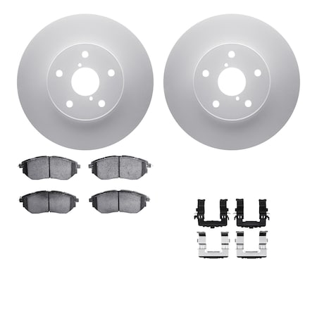 Dynamic Friction Co DFC GEOSPEC Coated Rotors with 5000 Brake Pads - Ceramic and Hardware 4512-13070