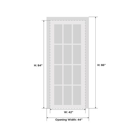 Sartodoors Solid French Door Frosted Glass White 42x84 Solid Core Modern Interior QUADRO4266ID-WS-4284