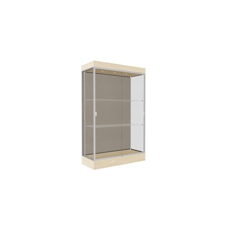 Ghent Lighted Floor Display Case 48x76x20, 6" Base, Satin 92LFCO-SN-BGW