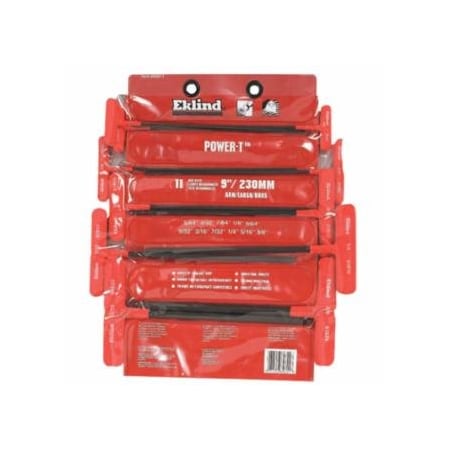 Eklind Power-T, Ball-Hex Key Set, 11-Pc, Inch, 9 in Handle 269-60811