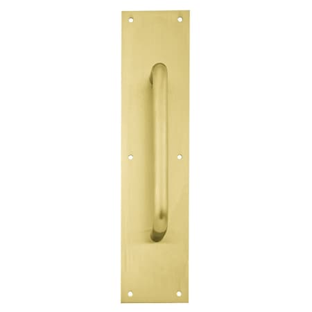 Ives Pull Plate, 10in CTC, 3/4in Diameter, 1-1/2in Clearance, 3-1/2in x 15in, Satin Brass 8302-0 US4 3.5x15