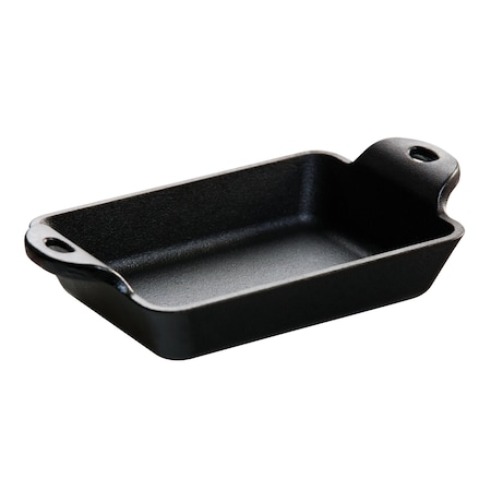 Lodge Heat-Treated 10 Ounce Rectangular Cast Iron Mini Server, 6PK HMSRC